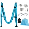 ZELUS Aerial Yoga Swing Sling Strong Yoga Hammock Kit Set Trapeze Inversion Equipment Include 2 Extensions Straps and Ceiling Mounting Kit(Blue)