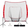 ZELUS Baseball Net Kit with Baseball Tee and Sock Net, 7x7ft Softball Baseball Training Equipment for Hitting and Batting Practice, Portable Indoor Outdoor Pitching Net