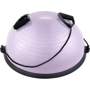 ZELUS 23in. Balance Ball with 55cm Yoga Ball, Resist Bands & Foot Pump | 660lbs half ball balance trainer non-slip exercise ball for core strength, stability & balance, full-body home gym(Lilac)