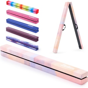 ZELUS 8′ Folding Gymnastics Balance Beam, Floor Balance Beam w/Carry Handles Anti-Slip Base for Kids, Beginners & Professional Gymnasts(PinkPurple)