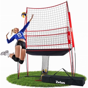 ZELUS Volleyball Training Equipment, Volleyball Practice Net Station with Adjustable Height & Ball Return