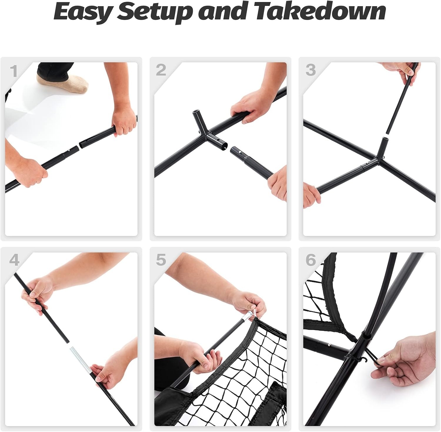 image:imageZELUS 7 x 7ft Football Trainer Throwing Net Training Target Practice with 5 Targets Great for Quarterback Includes Carry BagBlack