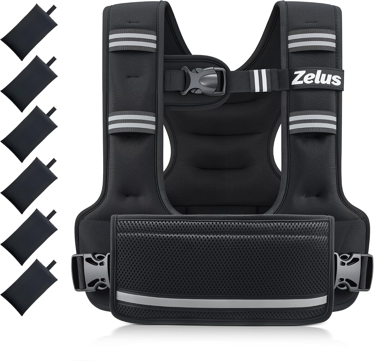 image:imageZELUS Adjustable Weighted Vest for Women Men Ergonomic Fit Training Vest Available in 410 LB 1120 LB and 2032 LB Options with 6 Removable Weights for Walking Cardio and Strength Training2032LB