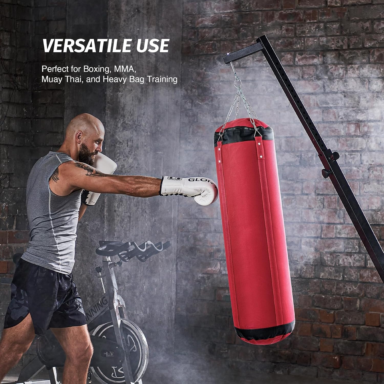 image:imageZELUS Punching Bag Hanger 304 Stainless Steel Heavy Bag Hanger with 150 lb Weight Capacity 4 Snap Hooks Heavy Duty Punching Bag Swivel Chain for Boxing MMA Heavy Bag Workouts