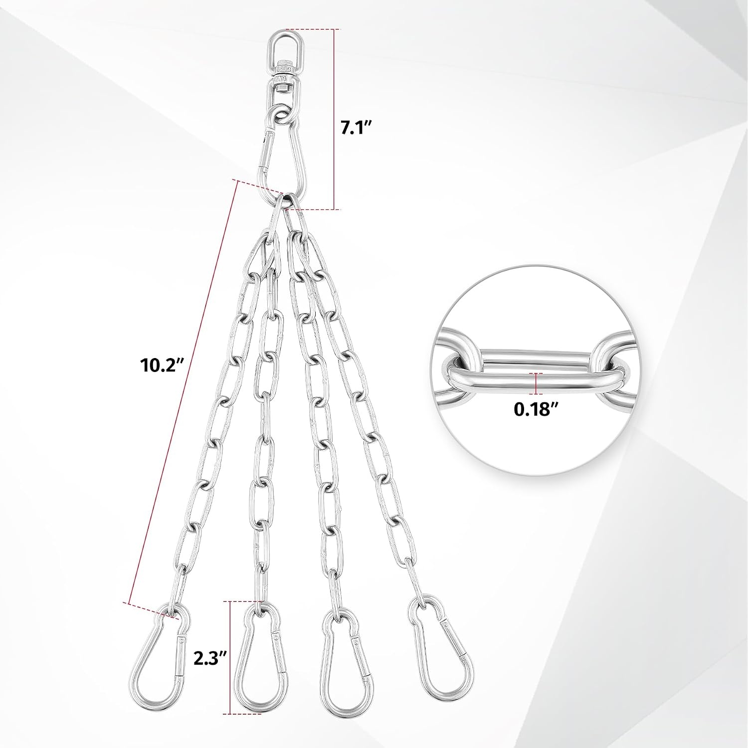 image:imageZELUS Punching Bag Hanger 304 Stainless Steel Heavy Bag Hanger with 150 lb Weight Capacity 4 Snap Hooks Heavy Duty Punching Bag Swivel Chain for Boxing MMA Heavy Bag Workouts