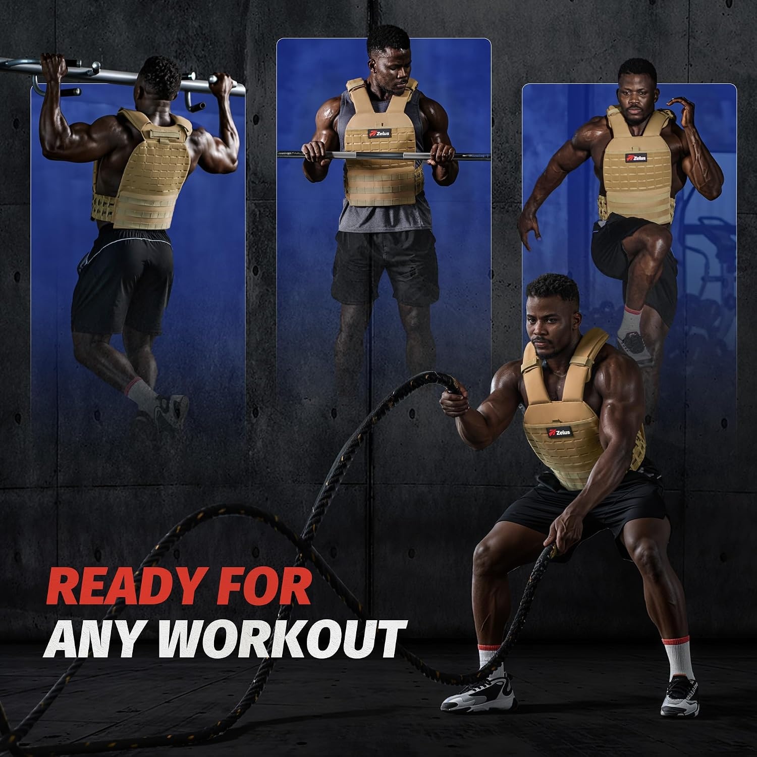 image:imageZELUS Tactical Weighted Vest with 1375 LB Curved Weight Vest Plates for Man Tactical Training Gear for Workout Outdoor Fitness Gym