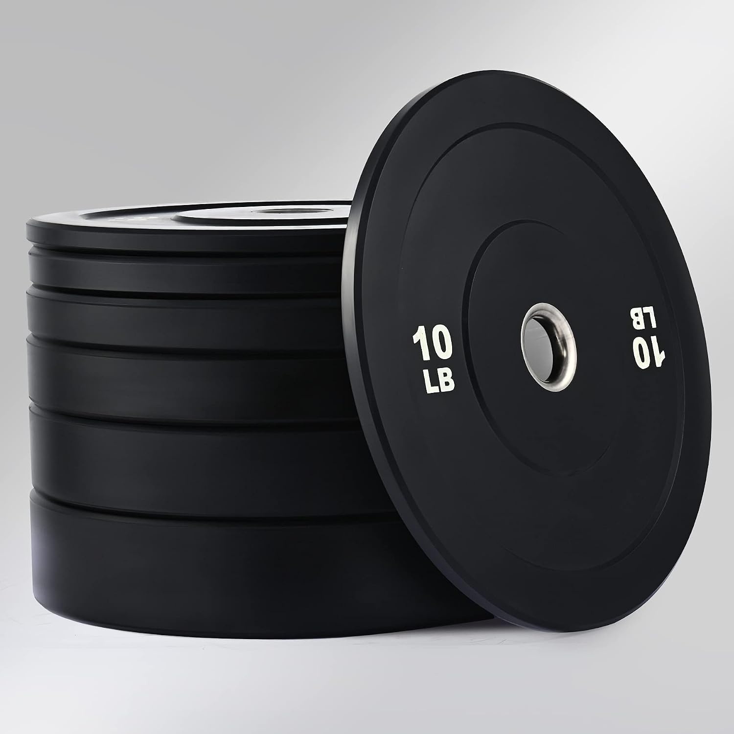 image:imageZELUS Weight Plate Set of 2 Twin 2 Bumper Plates for Strength and Training Fitness Olympic Weight Set with Rubber Barbell Dumbbell Plates Stainless Steel Inserts for Pro or Home Gyms