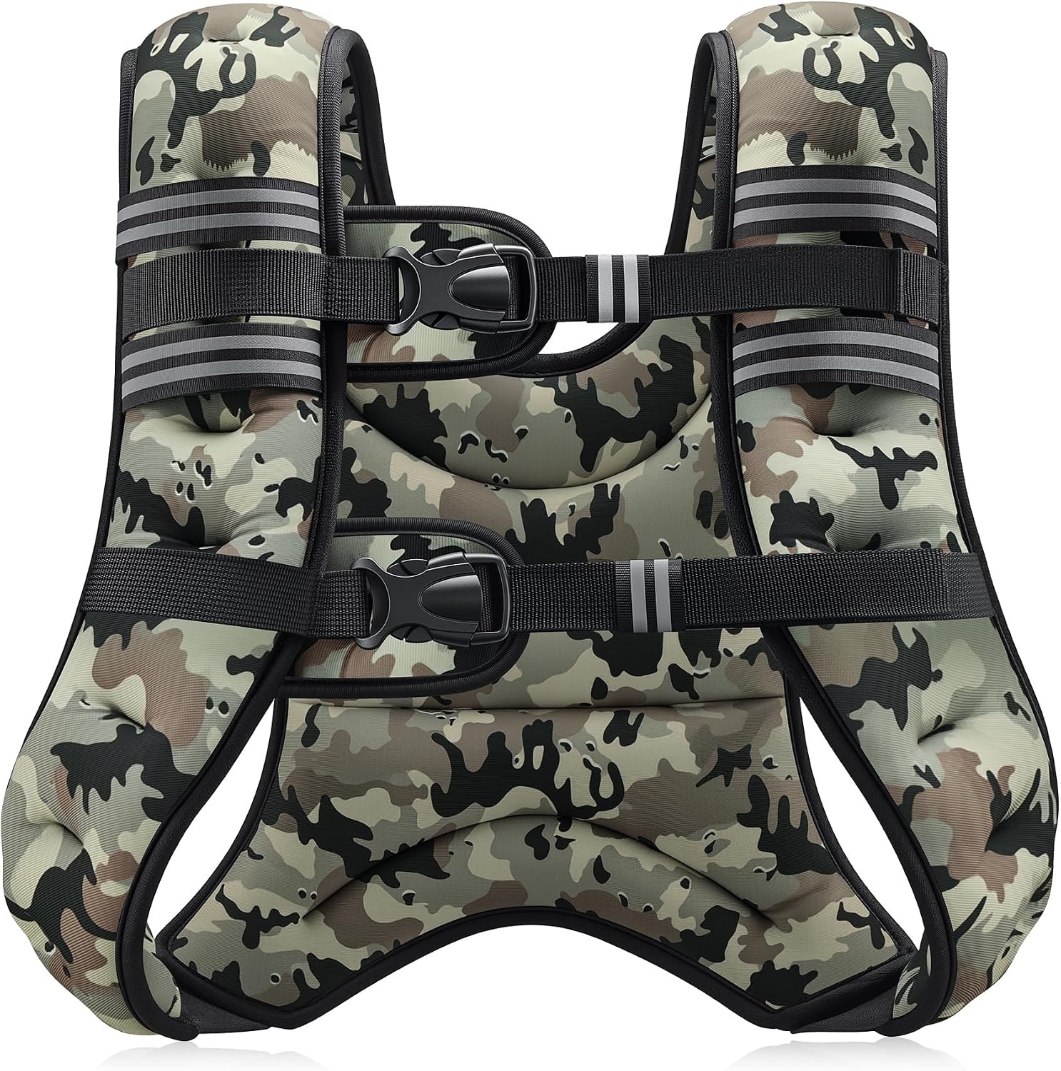 image:imageZELUS Weighted Vest 6lb8lb12lb16lb20lb25lb30lb Weight Vest with Reflective Stripe for Workout Strength Training Running Fitness Muscle Building Weight Loss WeightliftingDesert Camo