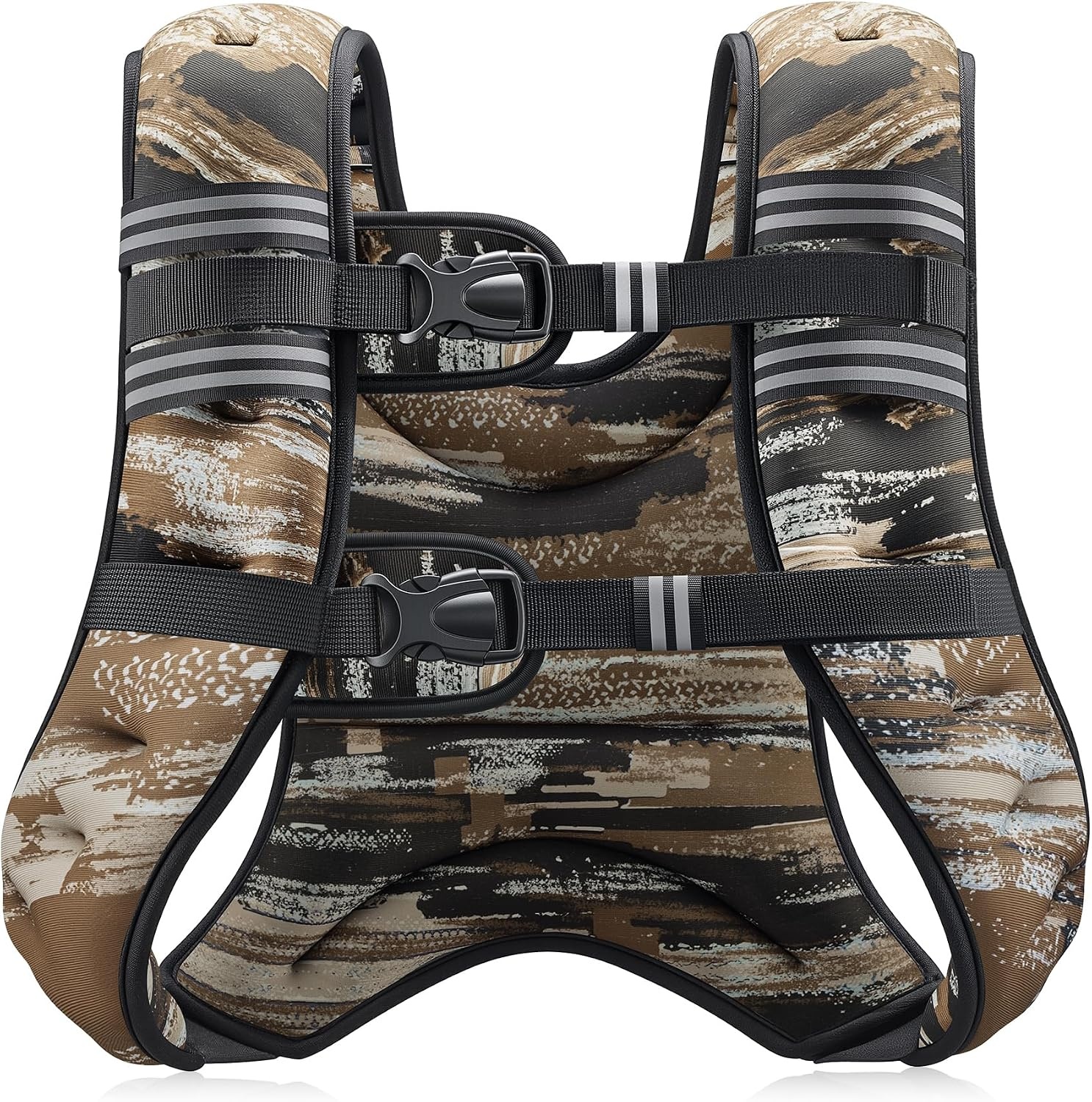 image:imageZELUS Weighted Vest 6lb8lb12lb16lb20lb25lb30lb Weight Vest with Reflective Stripe for Workout Strength Training Running Fitness Muscle Building Weight Loss WeightliftingBrushstroke Sand Camo
