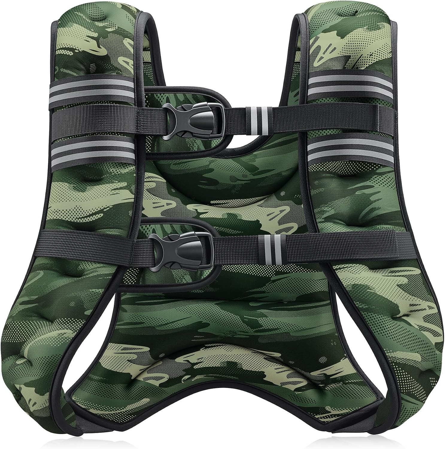 image:imageZELUS Weighted Vest 6lb8lb12lb16lb20lb25lb30lb Weight Vest with Reflective Stripe for Workout Strength Training Running Fitness Muscle Building Weight Loss WeightliftingForest Green Camo