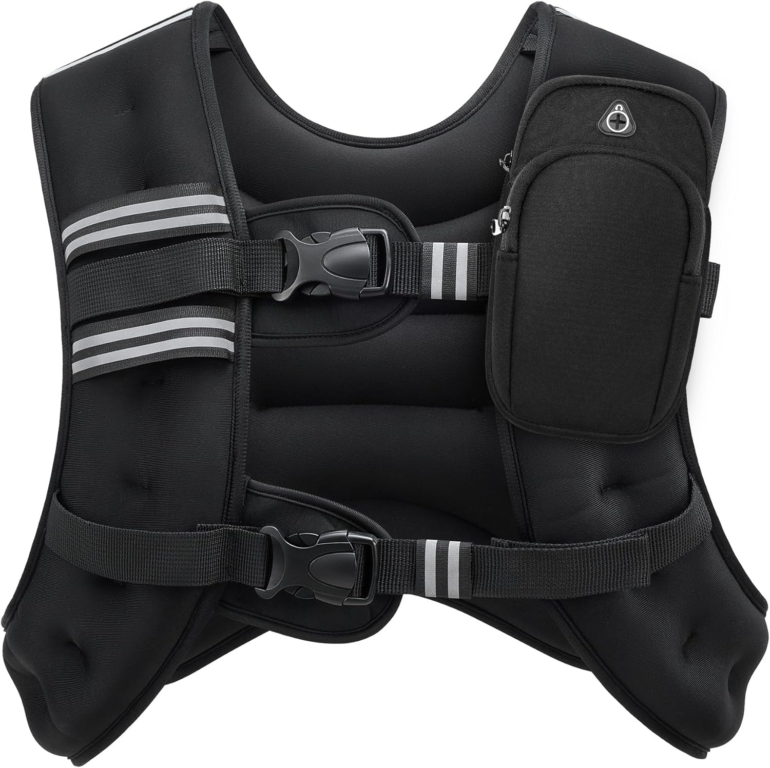 image:imageZELUS Weighted Vest 6lb8lb12lb16lb20lb25lb30lb Weight Vest with Reflective Stripe for Workout Strength Training Running Fitness Muscle Building Weight Loss WeightliftingBlack