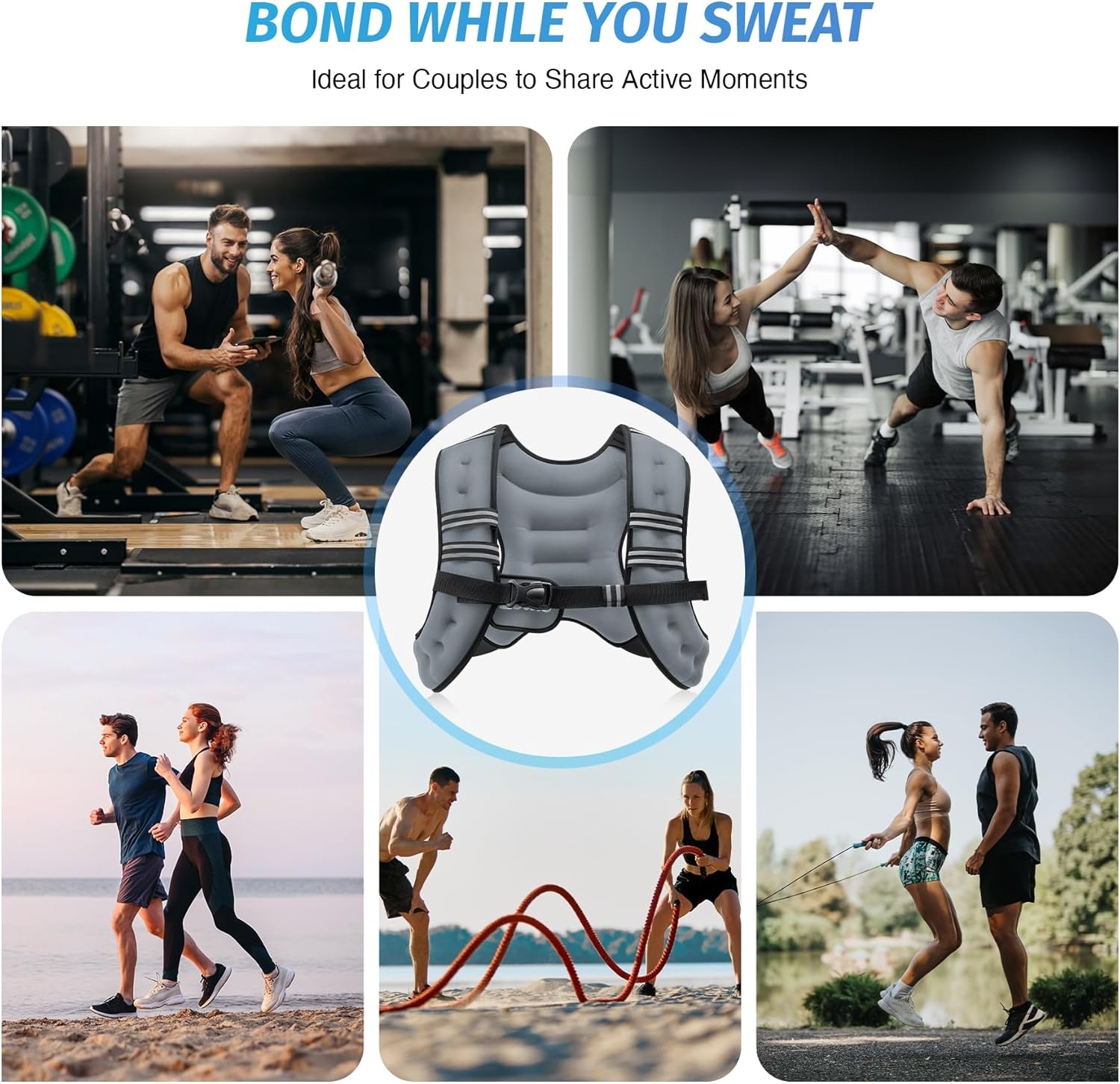 image:imageZELUS Weighted Vest 6lb8lb12lb16lb20lb25lb30lb Weight Vest with Reflective Stripe for Workout Strength Training Running Fitness Muscle Building Weight Loss WeightliftingGrey