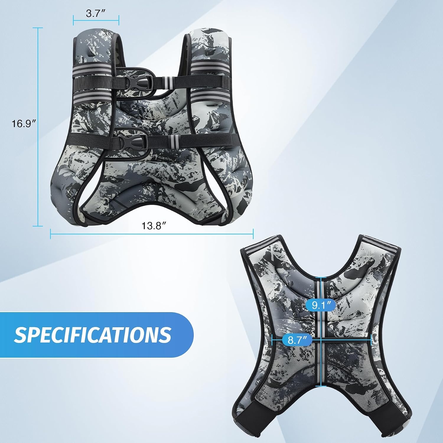 image:imageZELUS Weighted Vest 6lb8lb12lb16lb20lb25lb30lb Weight Vest with Reflective Stripe for Workout Strength Training Running Fitness Muscle Building Weight Loss WeightliftingUrban Gray Camo