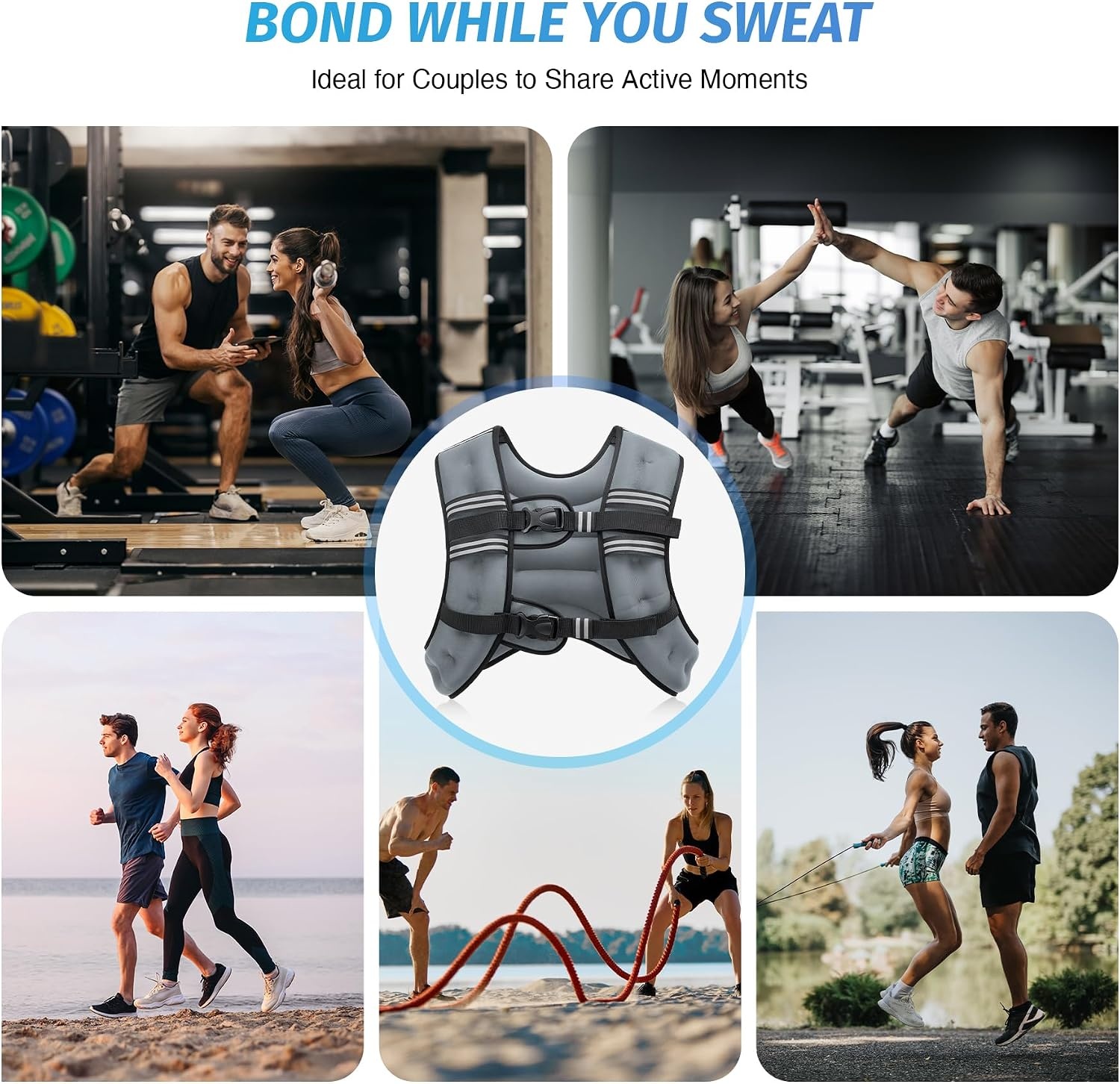 image:imageZELUS Weighted Vest 6lb8lb12lb16lb20lb25lb30lb Weight Vest with Reflective Stripe for Workout Strength Training Running Fitness Muscle Building Weight Loss WeightliftingGrey