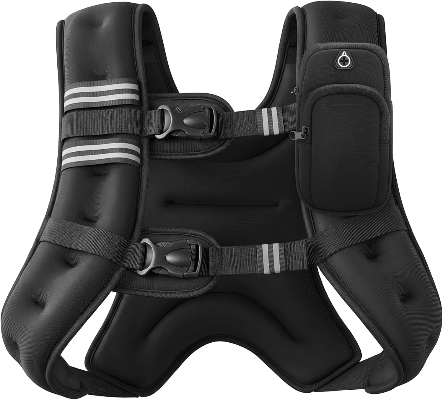 image:imageZELUS Weighted Vest 6lb8lb12lb16lb20lb25lb30lb Weight Vest with Reflective Stripe for Workout Strength Training Running Fitness Muscle Building Weight Loss WeightliftingBlack