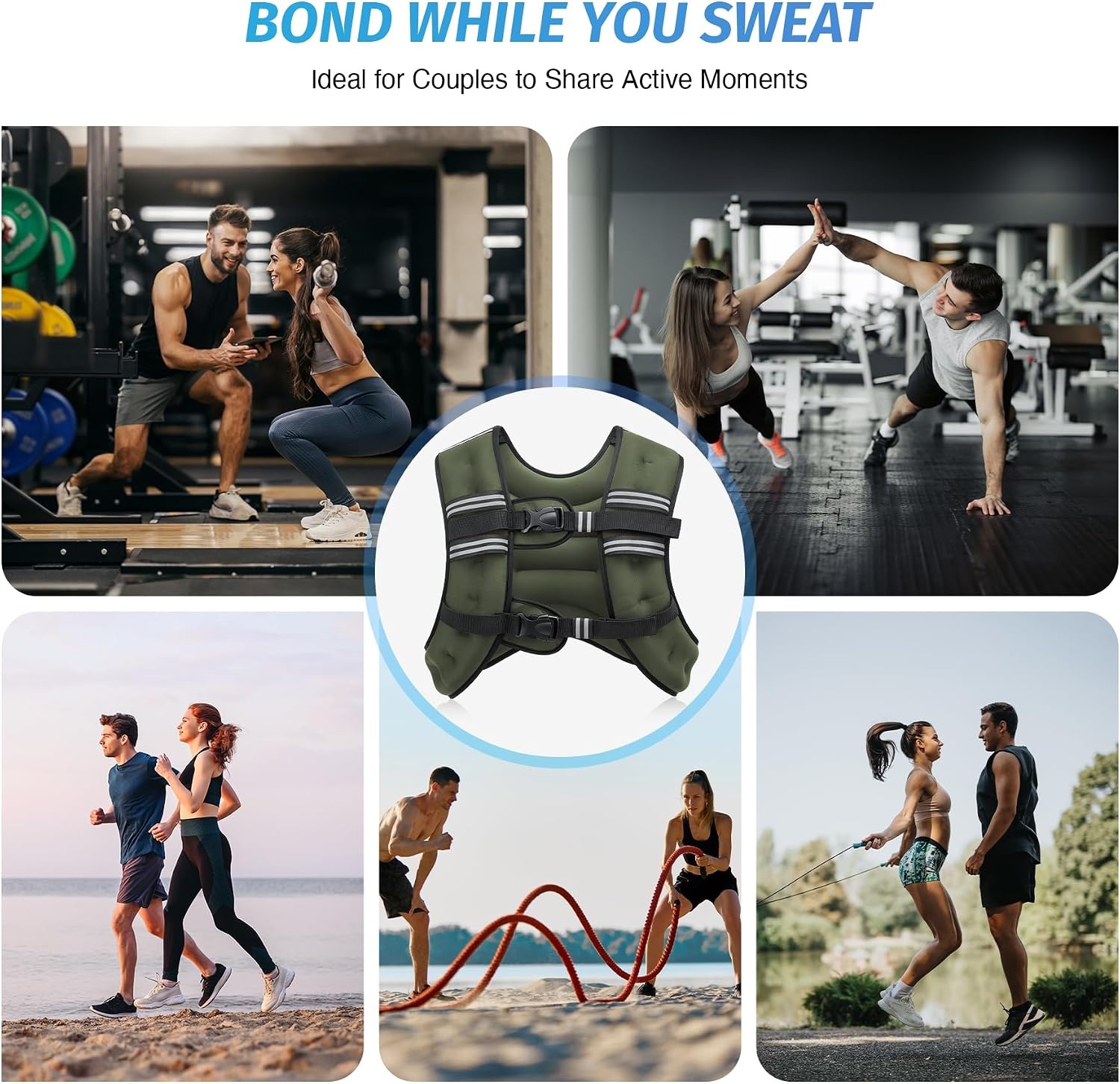 image:imageZELUS Weighted Vest 6lb8lb12lb16lb20lb25lb30lb Weight Vest with Reflective Stripe for Workout Strength Training Running Fitness Muscle Building Weight Loss WeightliftingGreen