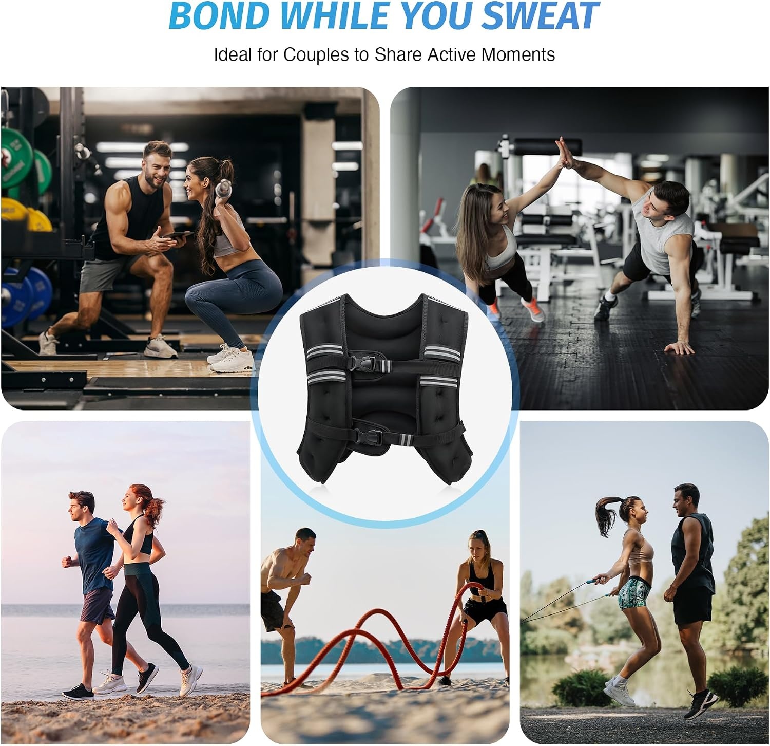image:imageZELUS Weighted Vest 6lb8lb12lb16lb20lb25lb30lb Weight Vest with Reflective Stripe for Workout Strength Training Running Fitness Muscle Building Weight Loss WeightliftingBlack