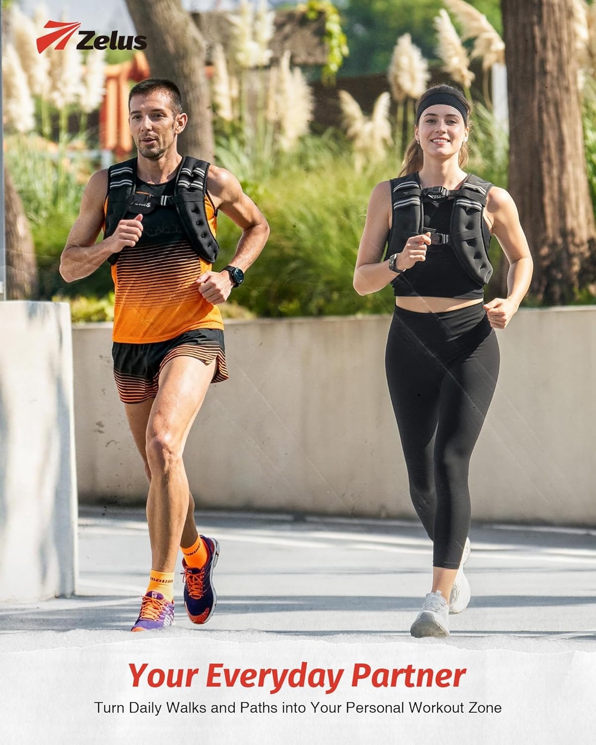 image:imageZELUS Weighted Vest 6lb8lb12lb16lb20lb25lb30lb Weight Vest with Reflective Stripe for Workout Strength Training Running Fitness Muscle Building Weight Loss WeightliftingBlack