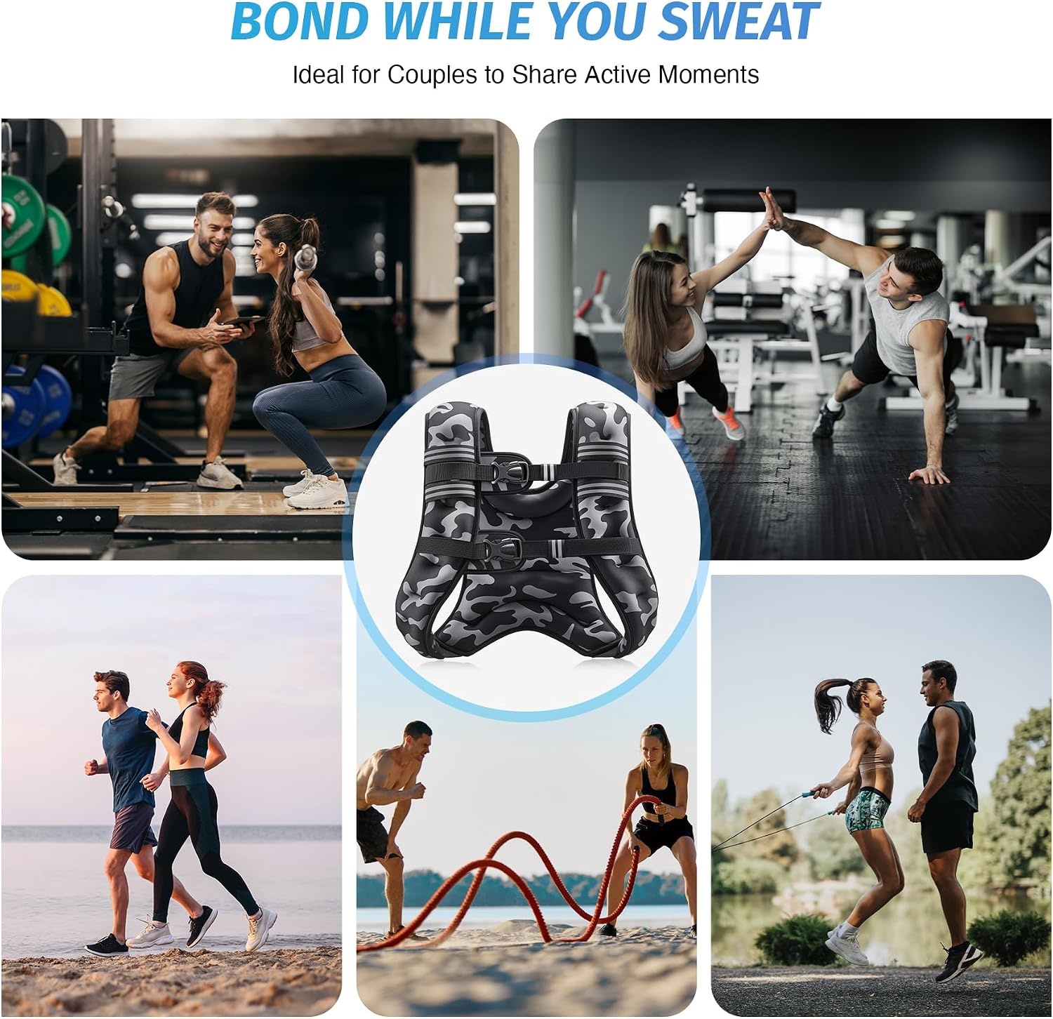 image:imageZELUS Weighted Vest 6lb8lb12lb16lb20lb25lb30lb Weight Vest with Reflective Stripe for Workout Strength Training Running Fitness Muscle Building Weight Loss WeightliftingBlack Camo