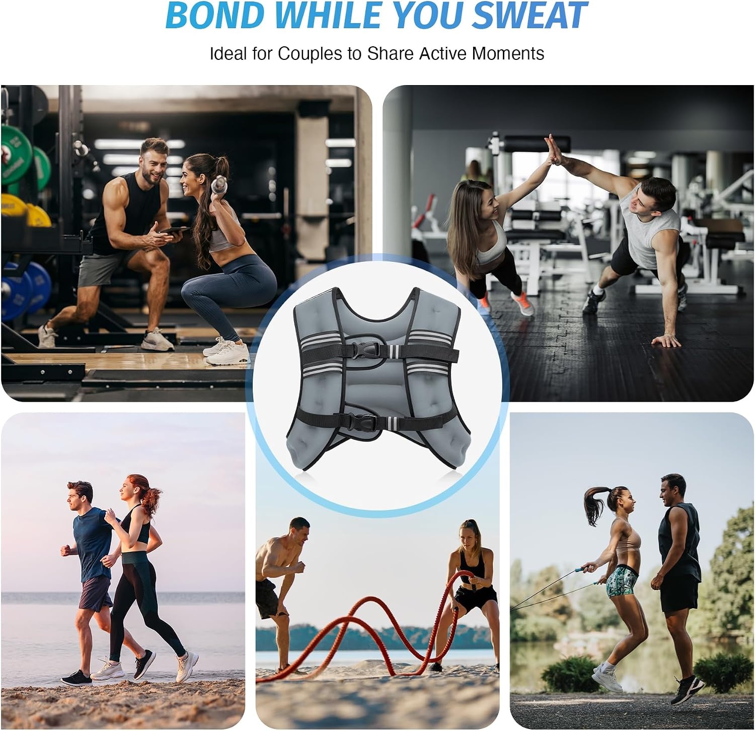image:imageZELUS Weighted Vest 6lb8lb12lb16lb20lb25lb30lb Weight Vest with Reflective Stripe for Workout Strength Training Running Fitness Muscle Building Weight Loss WeightliftingGrey
