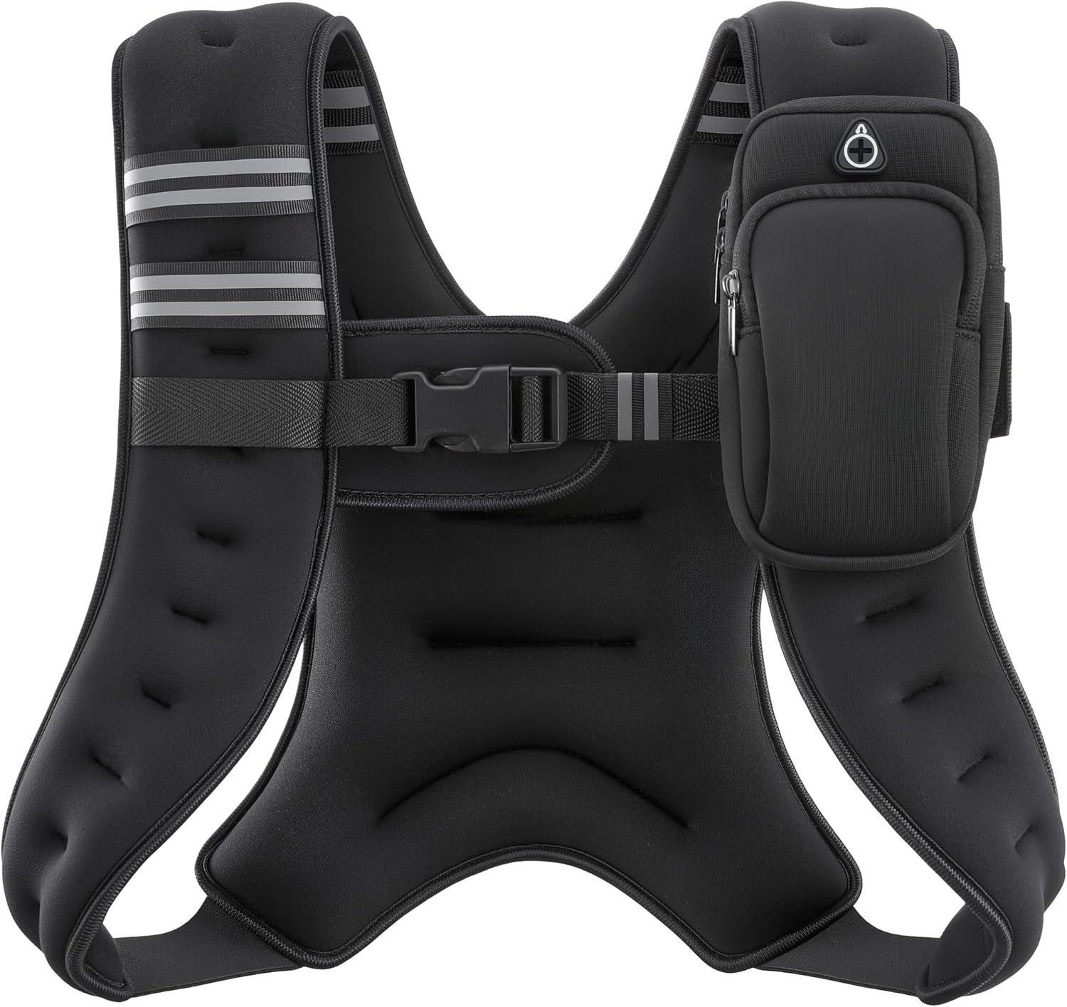 image:imageZELUS Weighted Vest 6lb8lb12lb16lb20lb25lb30lb Weight Vest with Reflective Stripe for Workout Strength Training Running Fitness Muscle Building Weight Loss WeightliftingBlack