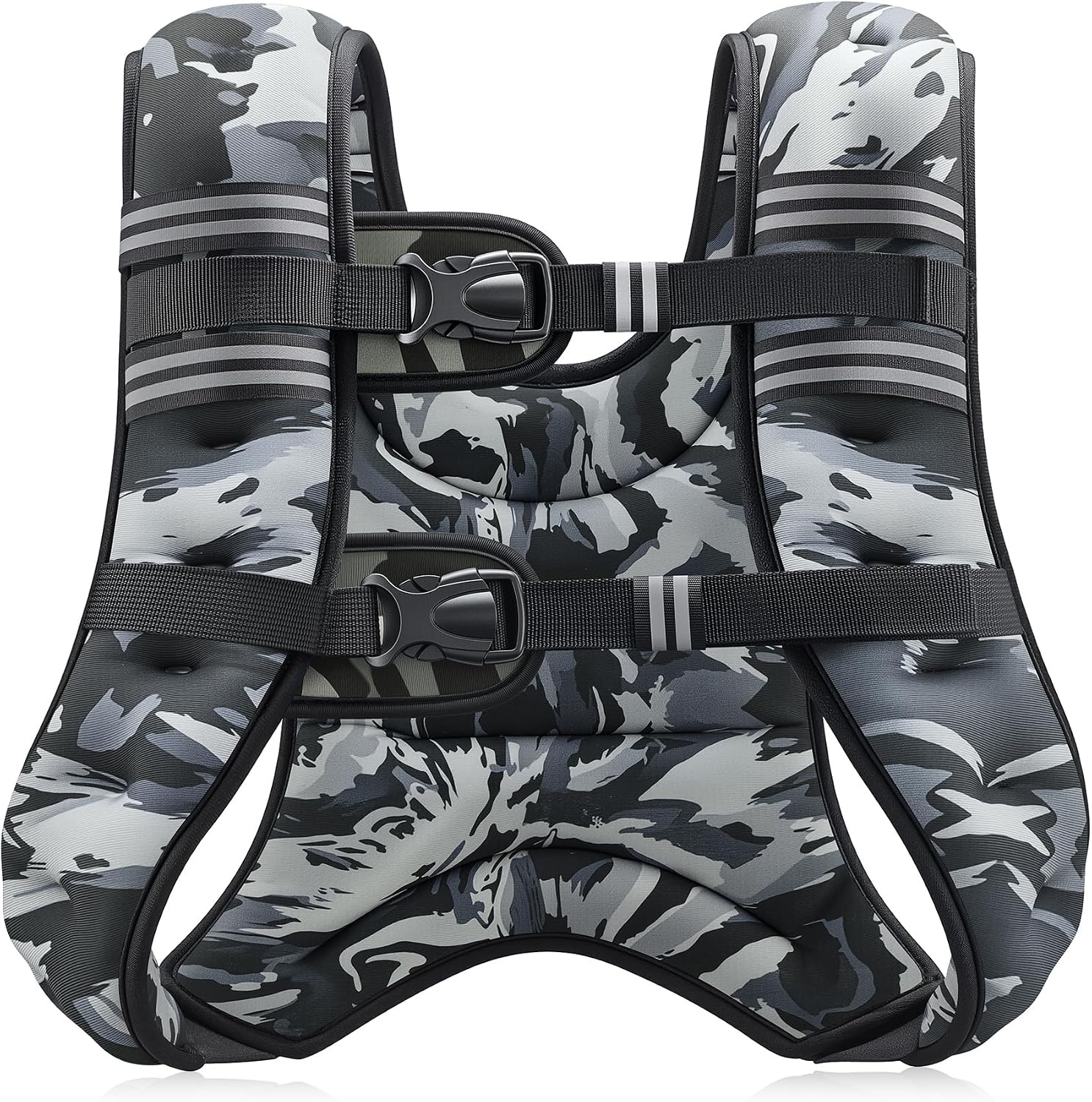 image:imageZELUS Weighted Vest 6lb8lb12lb16lb20lb25lb30lb Weight Vest with Reflective Stripe for Workout Strength Training Running Fitness Muscle Building Weight Loss WeightliftingGray Camo