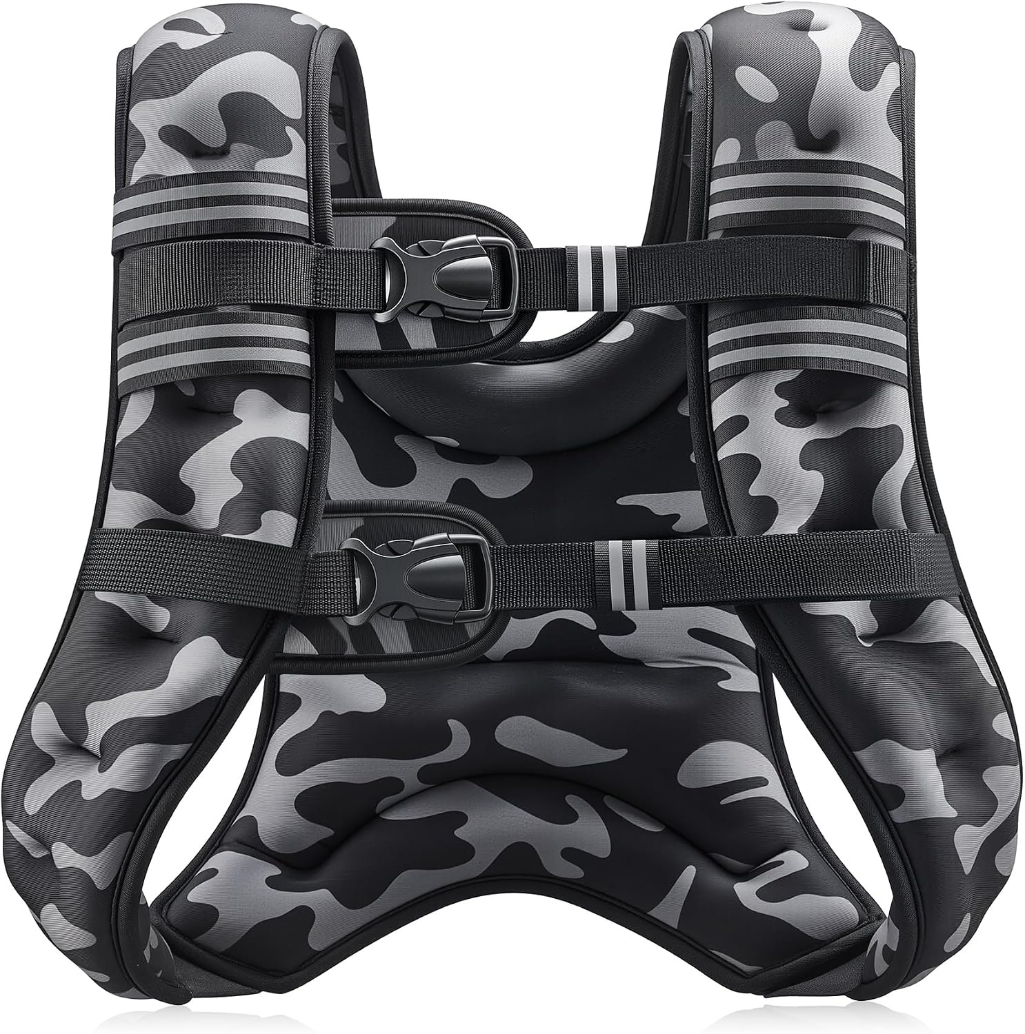 image:imageZELUS Weighted Vest 6lb8lb12lb16lb20lb25lb30lb Weight Vest with Reflective Stripe for Workout Strength Training Running Fitness Muscle Building Weight Loss WeightliftingBlack Camo