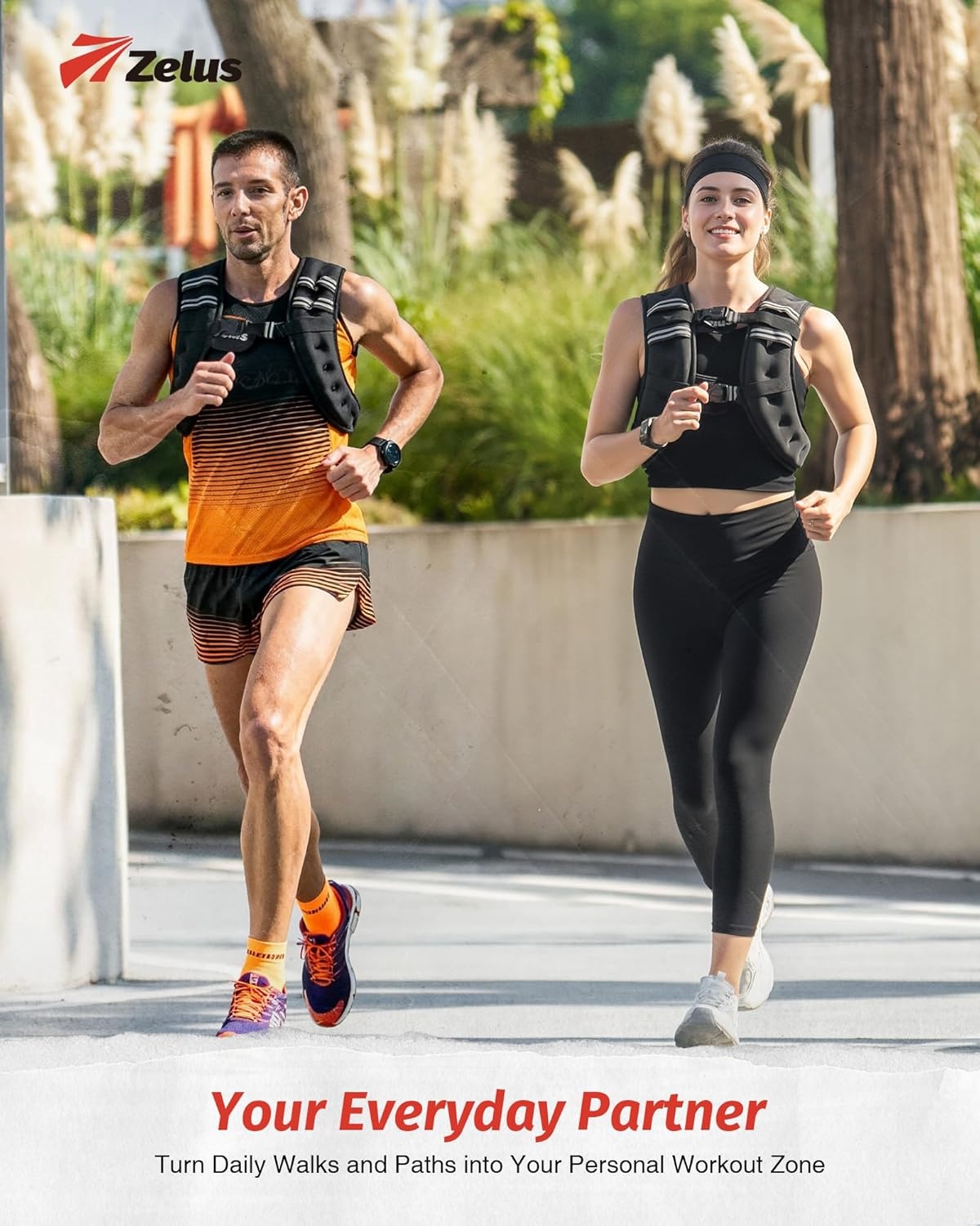 image:imageZELUS Weighted Vest 6lb8lb12lb16lb20lb25lb30lb Weight Vest with Reflective Stripe for Workout Strength Training Running Fitness Muscle Building Weight Loss WeightliftingBlack
