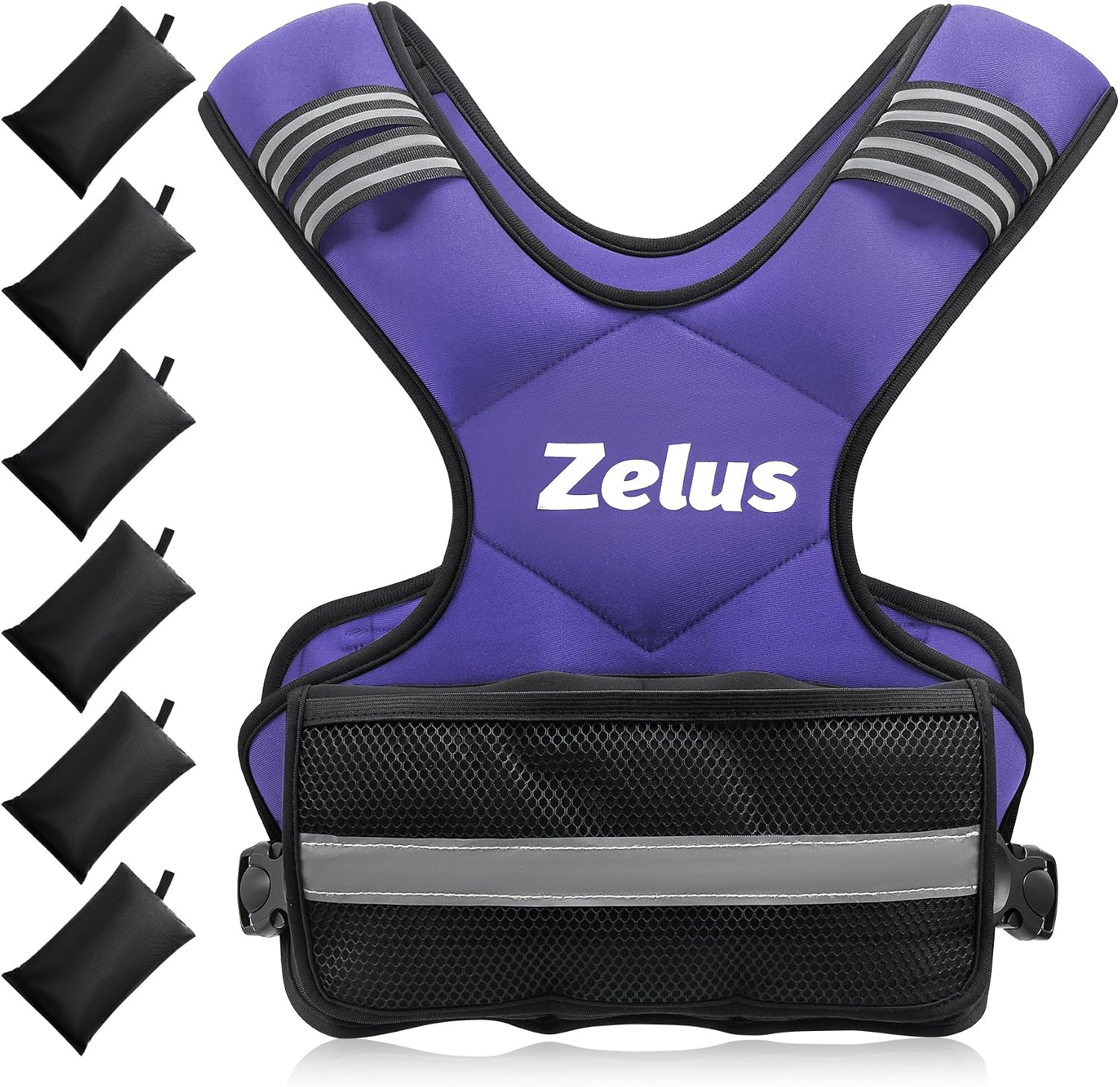 image:imageZELUS Weighted Vest for Men and Women 410lb1120lb2032lb Vest with 6 Ironsand Weights for Home Workouts Adjustable Body Weight Vest Exercise Set for Cardio and Strength TrainingViolet