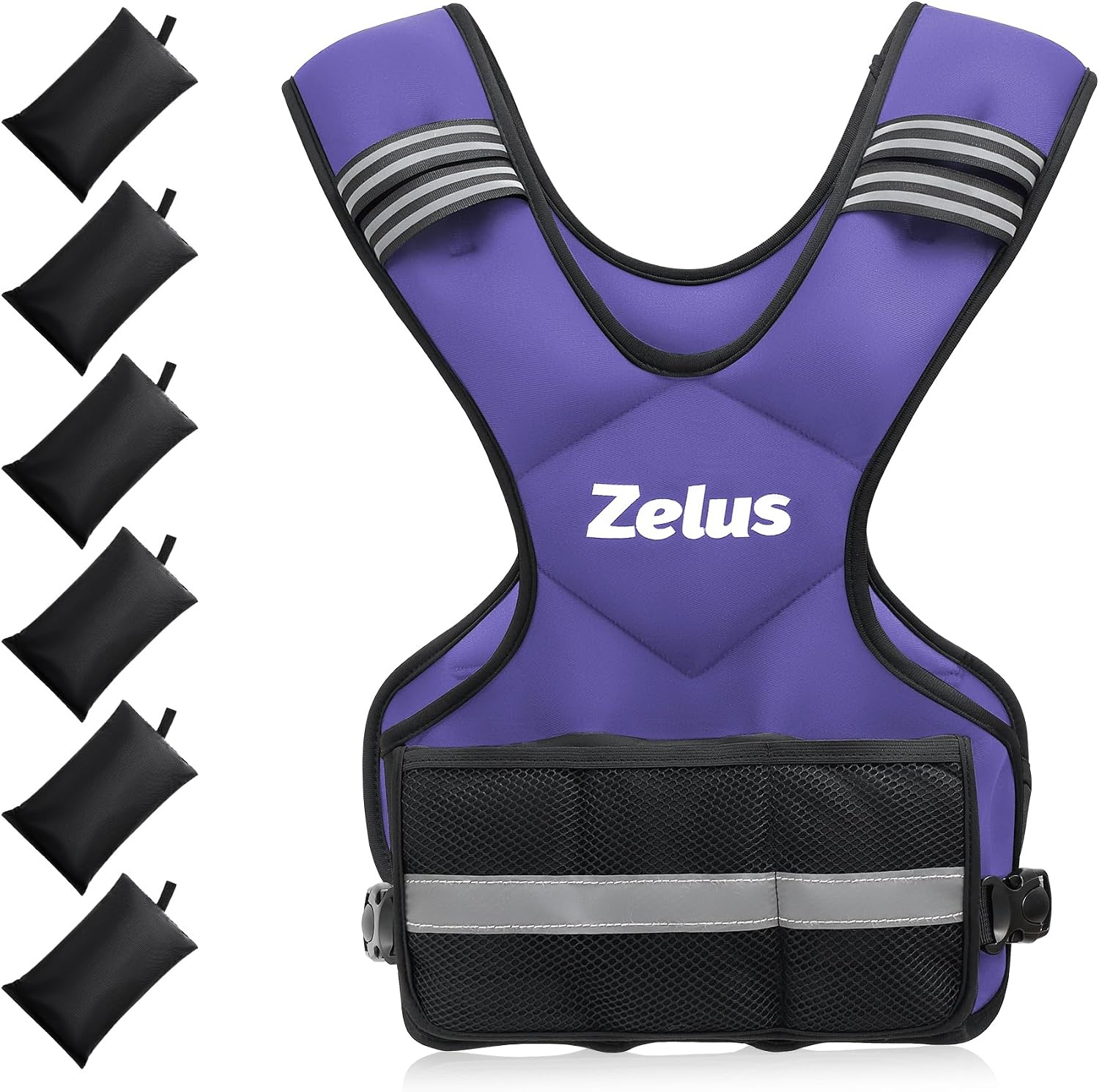 image:imageZELUS Weighted Vest for Men and Women 410lb1120lb2032lb Vest with 6 Ironsand Weights for Home Workouts Adjustable Body Weight Vest Exercise Set for Cardio and Strength TrainingViolet