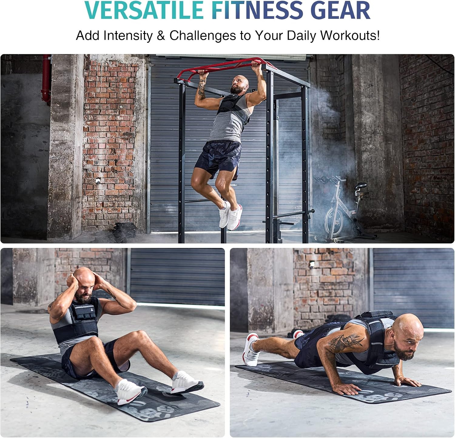 image:imageZELUS Weighted Vest with Adjustable Weights for Home Workouts Adjustable onesize vest reflective strips padded straps for cardio strength training weight loss23lb Iron Bar