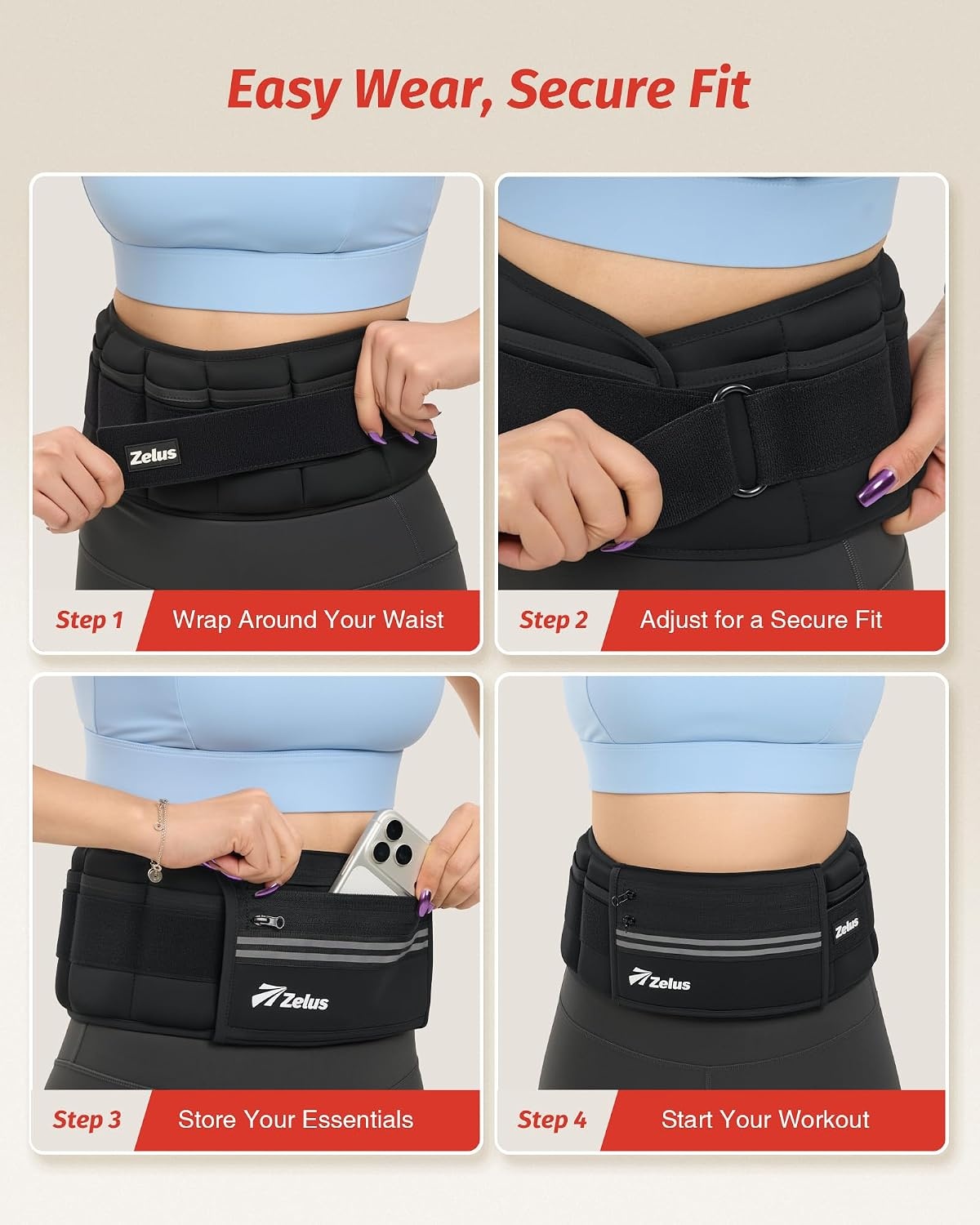 image:imageZelus Complete Resistance Bundle Adjustable Weighted Belt Ankle Weights for Faster FullBody Results
