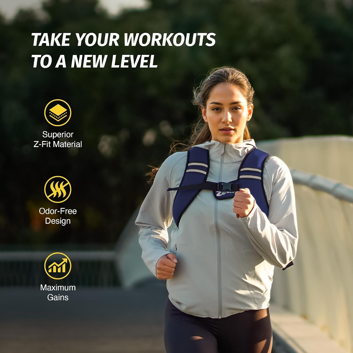 image:imageZelus Weighted Vest for Women Men Washable ZFit Weighted Vest 51015lb Filled with Soft Iron Slim amp Ultra Thin Hand WashableReflective StripsAdjustable StrapsWalking Running Strength TrainingDeep Blue