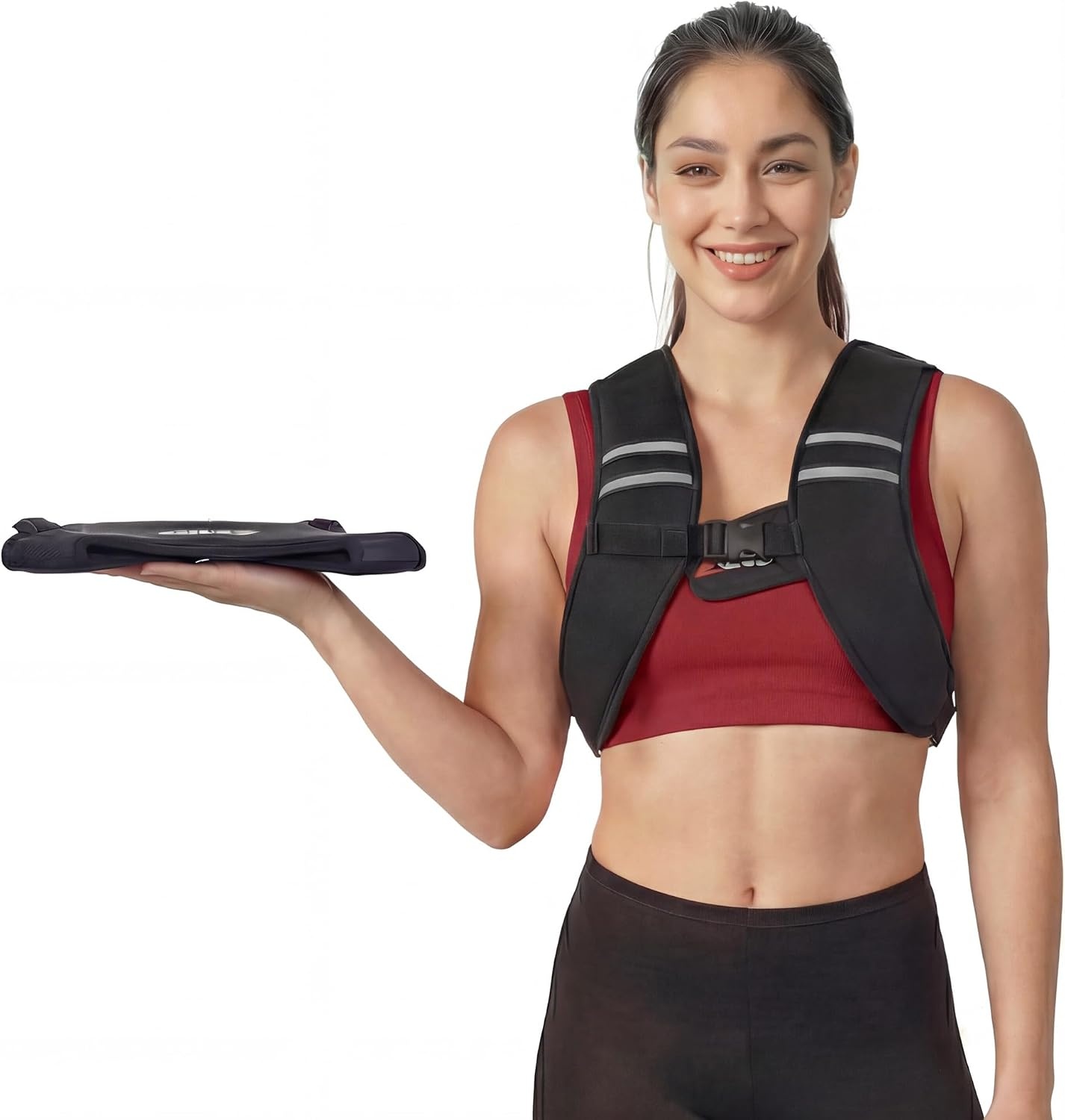 image:imageZelus Weighted Vest for Women Men Washable ZFit Weighted Vest 51015lb Filled with Soft Iron Slim amp Ultra Thin Hand WashableReflective StripsAdjustable StrapsWalking Running Strength TrainingBlack