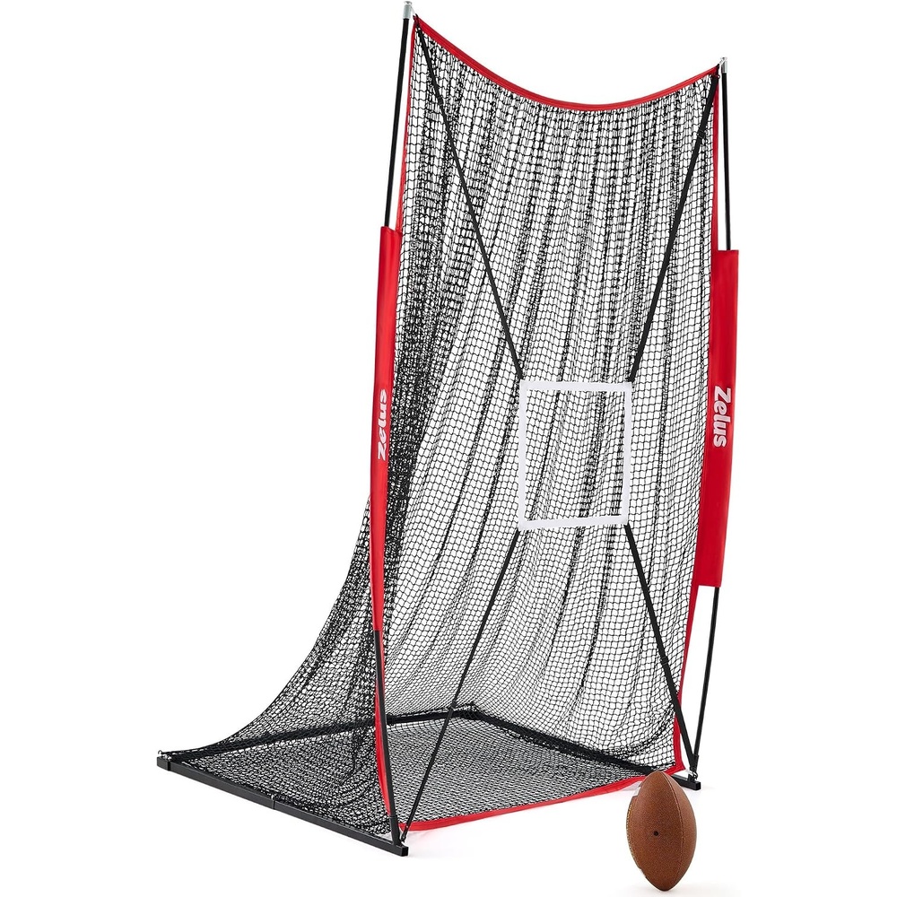 image:imageZELUS 7x4 ft Football Kicking Net Portable Football Throwing Net with Target Zone Attachment Sideline Training Tool for Kids Adults Punting Kicking Passing Snapping Practice Carry Bag Included