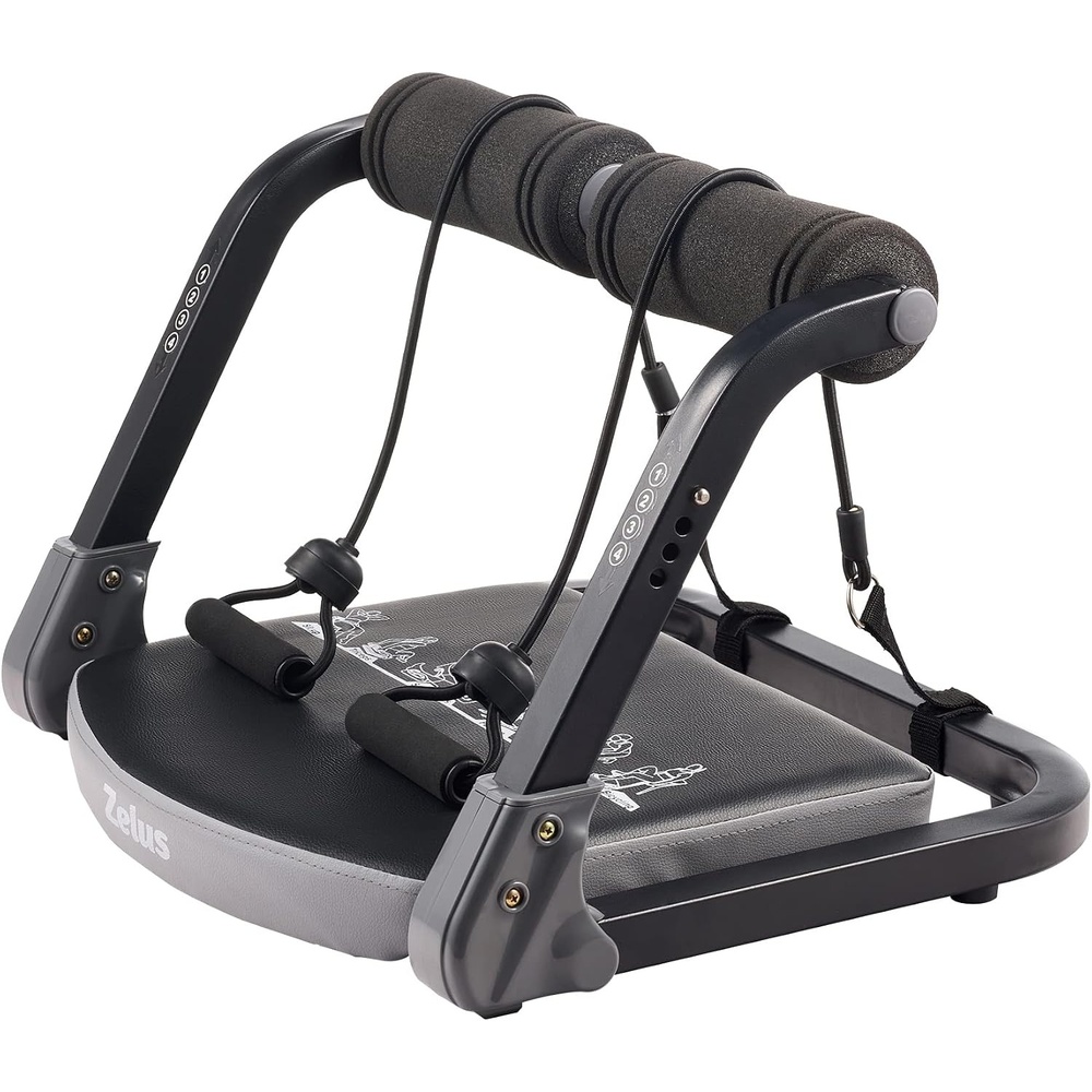 image:imageZELUS Ab Machine with Resistance Bands for Home Gym 2 in 1 Ab Workout Equipment with Rebound Assist 4 Intensities Core Strength Trainer Whole Body Exercise Fitness Equipment for Home WorkoutsGray