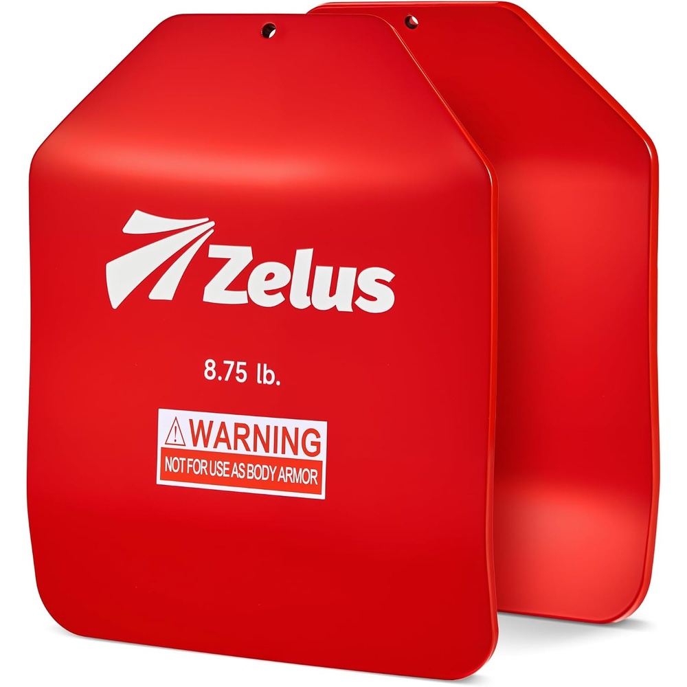 image:imageZELUS Curved Weighted Vest Plates for Workout 5758751375LB Pairs Steel Weight Plates for Tactical Weight Vest Ergonomic Training Plates for Running CrossFit amp Strength TrainingRed875LB