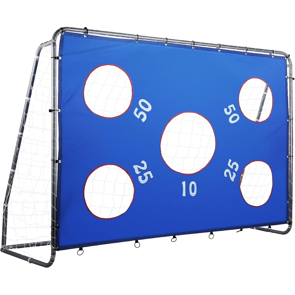 image:imageZELUS Soccer Goal 8 x 56 ft 2 in 1 Powder Coated Soccer Goal Frame with All Weather Net amp Detachable Target Goal Net for improving Skills