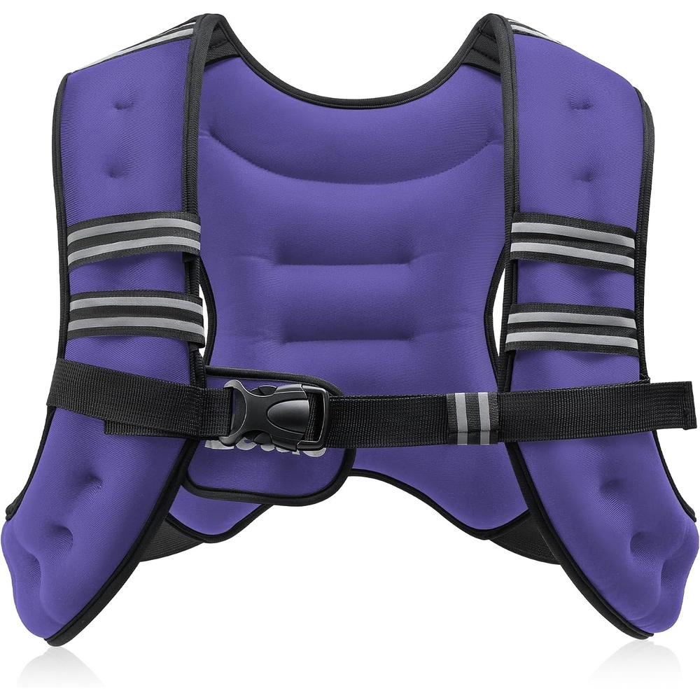 image:imageZELUS Weighted Vest 6lb8lb12lb16lb20lb25lb30lb Weight Vest with Reflective Stripe for Workout Strength Training Running Fitness Muscle Building Weight Loss WeightliftingViolet