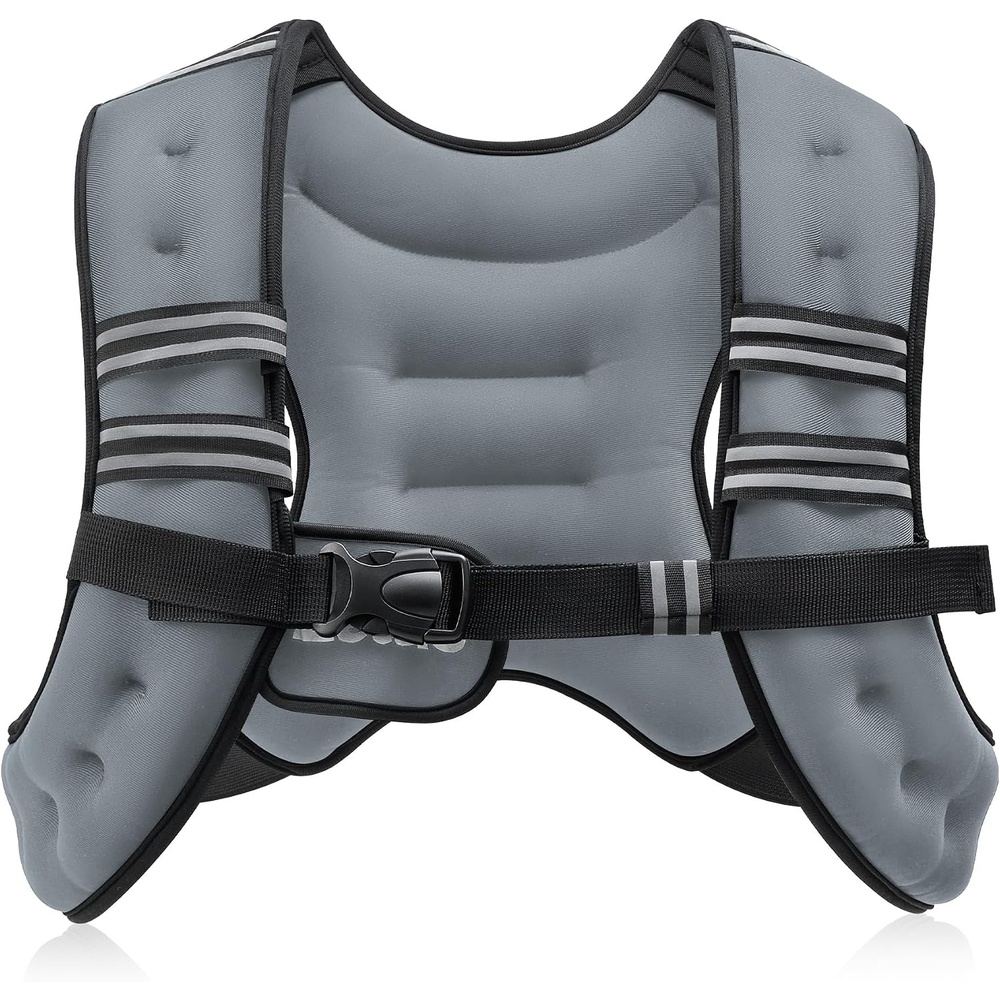 image:imageZELUS Weighted Vest 6lb8lb12lb16lb20lb25lb30lb Weight Vest with Reflective Stripe for Workout Strength Training Running Fitness Muscle Building Weight Loss WeightliftingGrey