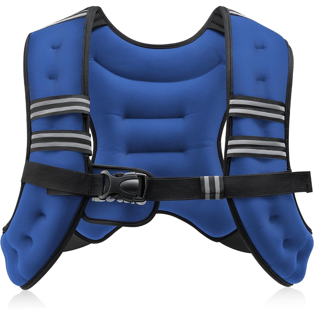 image:imageZELUS Weighted Vest 6lb8lb12lb16lb20lb25lb30lb Weight Vest with Reflective Stripe for Workout Strength Training Running Fitness Muscle Building Weight Loss WeightliftingBlue