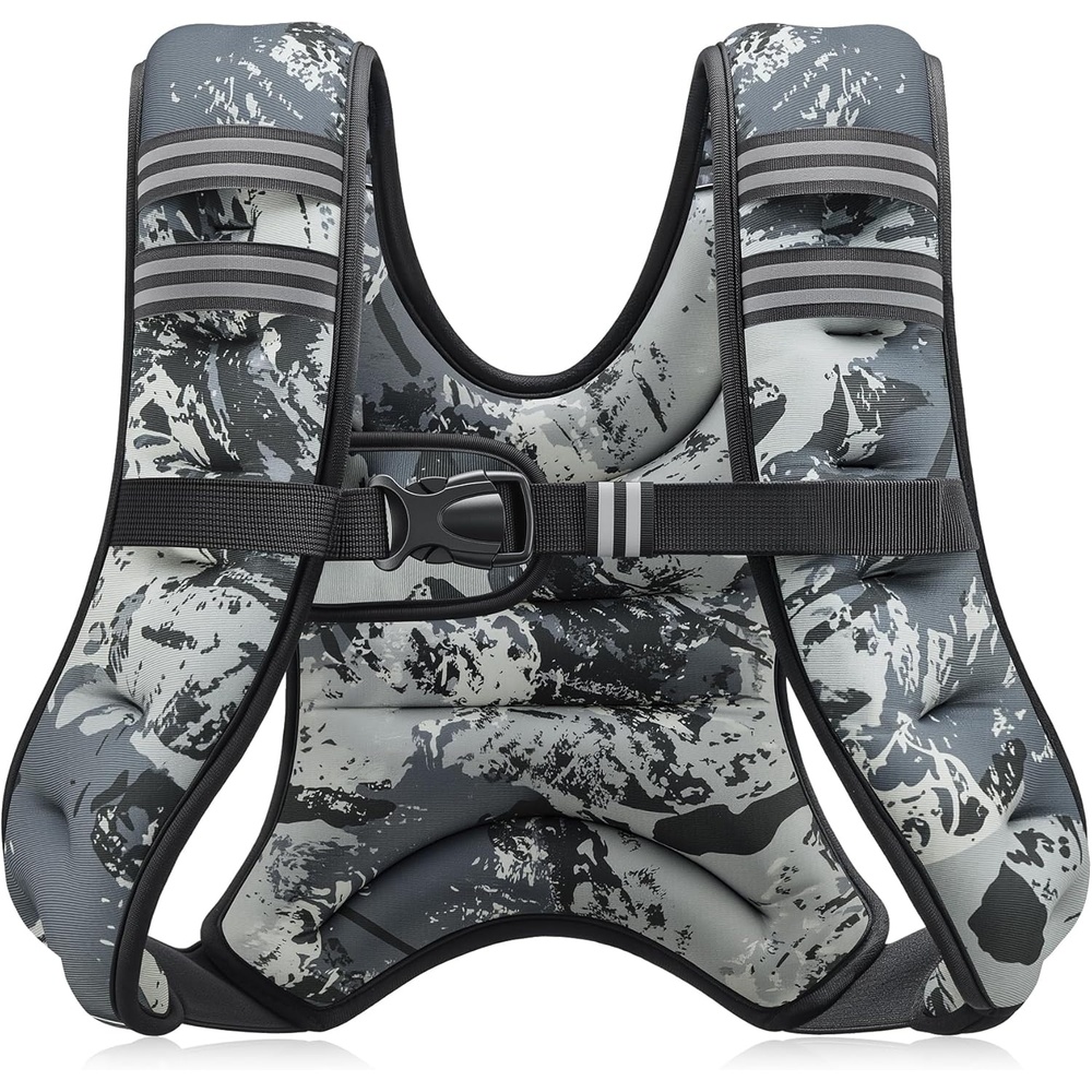 image:imageZELUS Weighted Vest 6lb8lb12lb16lb20lb25lb30lb Weight Vest with Reflective Stripe for Workout Strength Training Running Fitness Muscle Building Weight Loss WeightliftingUrban Gray Camo
