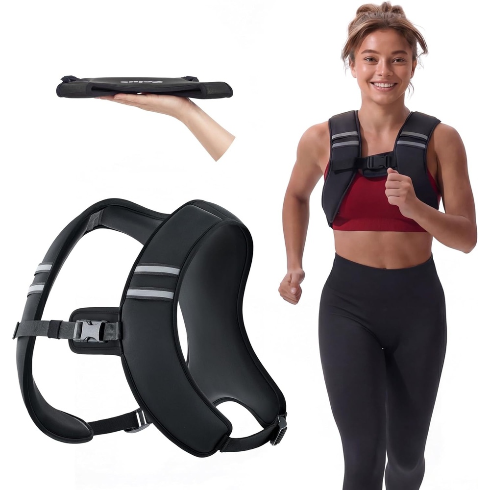 image:imageZelus Weighted Vest for Women Men Washable ZFit Weighted Vest 51015lb Filled with Soft Iron Slim amp Ultra Thin Hand WashableReflective StripsAdjustable StrapsWalking Running Strength TrainingBlack