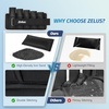 ZELUS 1 Pair Adjustable Ankle Weights, 2 4 6 8 10 lb Modularized Leg Weight Straps for Women Men, Weighted Ankle Weight Set with Removable Sandbags, 1-5 lb per Ankle Strap for Gym Yoga Jogging Walking(BK-Reflective strips)
