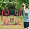 ZELUS 7 x 7ft Football Trainer Throwing Net | Training Target Practice with 5 Targets | Great for Quarterback | Includes Carry Bag(Red)