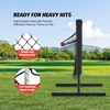 ZELUS 9-Hole Pitching Net, Heavy-Duty Baseball Net with Authentic Strike Zone & Detachable Stand, Height Adjustable Baseball Training Net for Batting Pitching Hitting, Softball Aid Equipment 35.3lb.