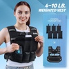 ZELUS Adjustable Weighted Vest for Women Men, Ergonomic Fit Training Vest | Available in 4–10 LB, 11–20 LB, and 20–32 LB Options with 6 Removable Weights for Walking, Cardio, and Strength Training(4-10LB)
