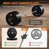ZELUS Bumper Plate Set, Olympic Weight Plates, Rubber Barbell Plates with Stainless Steel Inserts for Weight Lifting Strength Training Workout, Olympic Barbell Weight Set (160lb)
