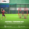 ZELUS Football Throwing Net, Quarterback Training Equipment with 5 Target Pockets, Football Practice Throwing Passing Accuracy Trainer with Carry Bag Ground Stakes for Kids Adults(Red)