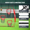 ZELUS Football Throwing Net, Quarterback Training Equipment with 5 Target Pockets, Football Practice Throwing Passing Accuracy Trainer with Carry Bag Ground Stakes for Kids Adults(Red)